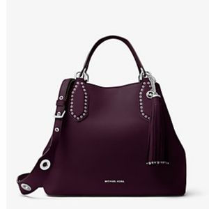 Michael Kors Brooklyn Satchel Purse Plum